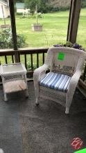 Outdoor Wicker Chair and Table