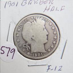 1901- Silver Barber Half Dollar