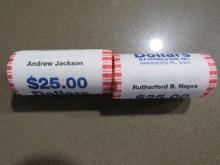 (2) $25 Rolls of UNC $1 Presidential Coins