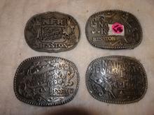 Hesston NFR Belt Buckles (1983, 1990, 1991, 1993)
