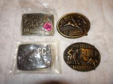 Hesston NFR Belt Buckles (1975, 1976, 1977, 1978)