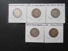 1908, 1909-D, 1914-D, 1915, 1916- Barber Quarters