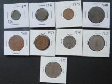 (9) Coins from Ireland