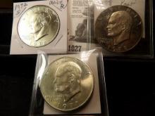 Eisenhower Dollar Group: 1971 S 40% Silver BU, 72 S 40% Silver BU, & 1978 S Clad Proof.