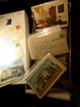 Approximately (600) Old Post Cards including several with Post marks & old stamps. In a Post card st