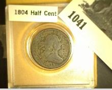 1804 U.S. Half Cent in a Snaptight case.