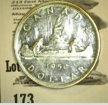 1950 Canada Silver Dollar, 2 1/2 Waterline at right, Gem Brilliant Uncirculated.