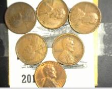 1916 D VG, 1918 S VG. 1923 S VF, 1924 S F, 1939 D AU, & 1940 S UNC Lincoln Cents.