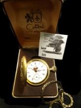 Colibri 17 Jewels Swiss Made Pocket watch with chain. Not running. In original box of issue.