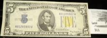Series 1934A $5 Silver Certificate. North Africa Emergency Note.