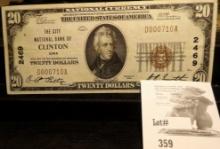 From our December 2012 Auction comes Series 1929 $20 National Currency The City National Bank of Cli