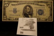 Series 1934A $5 U.S. Silver Certificate.
