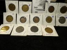 (13) German Coins 1, 5, 10 & 50 Pfennigs 1918-1950.
