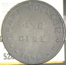 1896 Free Coinage One Dime Large Medal.