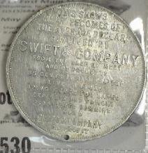 1918 Swift & Co. Aluminum Medal