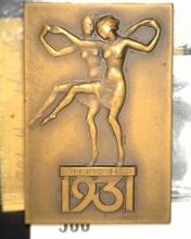 1931 Bronze Plack German Ein Frohes.