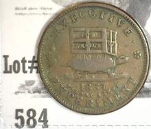 1837 Hard Times Token Turtle with Safe Executive Experiment.