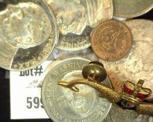 (2) Vatican Silver Coins, (2) Mexican Silver Peso's, Gene Washington & Dwight Clark Sam Francisco 49