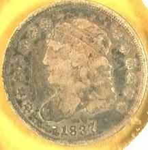 1837 Capped Bust Half Dime, VF.