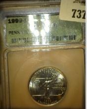 1999 D Pennsylvania Statehood Quarter, ICG slabbed MS66.