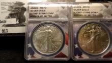 (2) 2023 Silver Eagles, ANACS MS70 First Strike Coins #02273 & #02285 of 18,732.