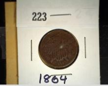 1864 U.S. Civil War era Two Cent Piece.