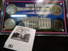 United States Half Dollar Collection. Two are 90% Silver. Encased.