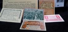 Collection of Crisp Uncirculated Genuine German (Notgeld) Emergency Money. Stored in an envelope # A
