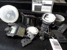Alti-Thermal Twin Sensor 100m WR Casio Watch with broken band, needs a new battery, Used band in a N