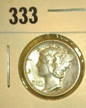 1938 D Mercury Dime, Very Fine.