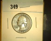 1939 D Washington Quarter, VG.