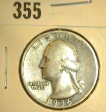 1936 D Washington Quarter, VG.