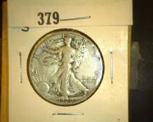 1929 S Walking Liberty Half Dollar, Fine.