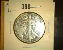 1929 D Walking Liberty Half Dollar, Very Fine.