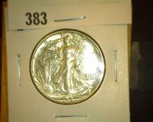 1941 D Walking Liberty Half Dollar, AU.