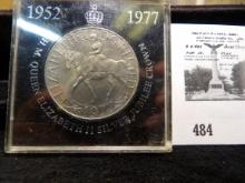 1952-1977 Great Britain H.M. Queen Elizabeth II Silver Jubilee Equestrian designed Crown. In a speci