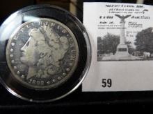 1892 CC Morgan Silver Dollar. Encapsulated.