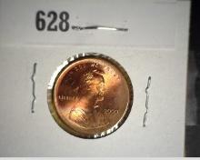 2000 P Lincoln Cent Brilliant Uncirculated Mint Error Lincoln Cent, Struck outside the hub with poss