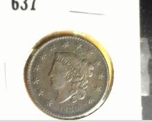 1831 Medium Letters U.S. Large Cent, Fine.