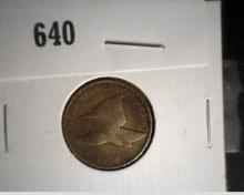 1857 U.S. Flying Eagle Cent, Fine.