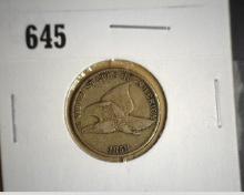 1858 LL U.S. Flying Eagle Cent, Fine.