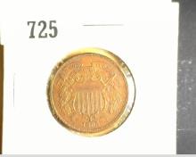 1865 U.S. Two Cent Piece, VF+.