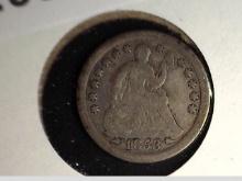 1853 O Arrows at date U.S. Seated Liberty Half Dime, Good/AG.