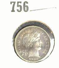 1906 P Barber Dime, EF.