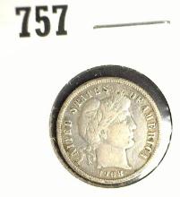 1908 D Barber Dime, Fine.