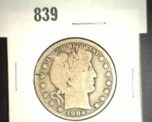 1904 S Barber Half Dollar.