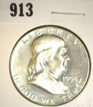 1956 P Type 2 Deep Cameo Proof Franklin Half Dollar.