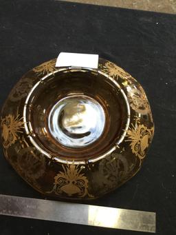 antique depression, etched centerpiece, bowl