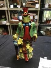 large apple tree, frog father, with sun, porcelain figure excellent shape