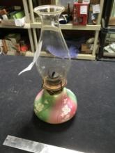vintage multicolor, daisy oil, lamp, by Waterberry PN a company with chimney